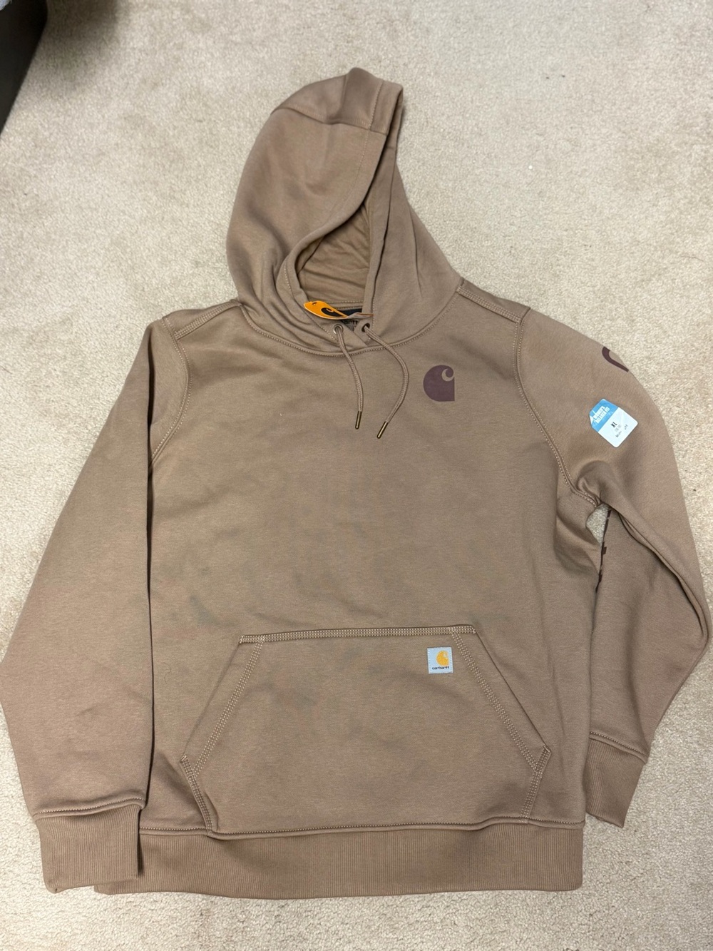 NWT Carhartt Women’s Clarksburg Logo Hoodie XL 16-18 Brown TS0288-W